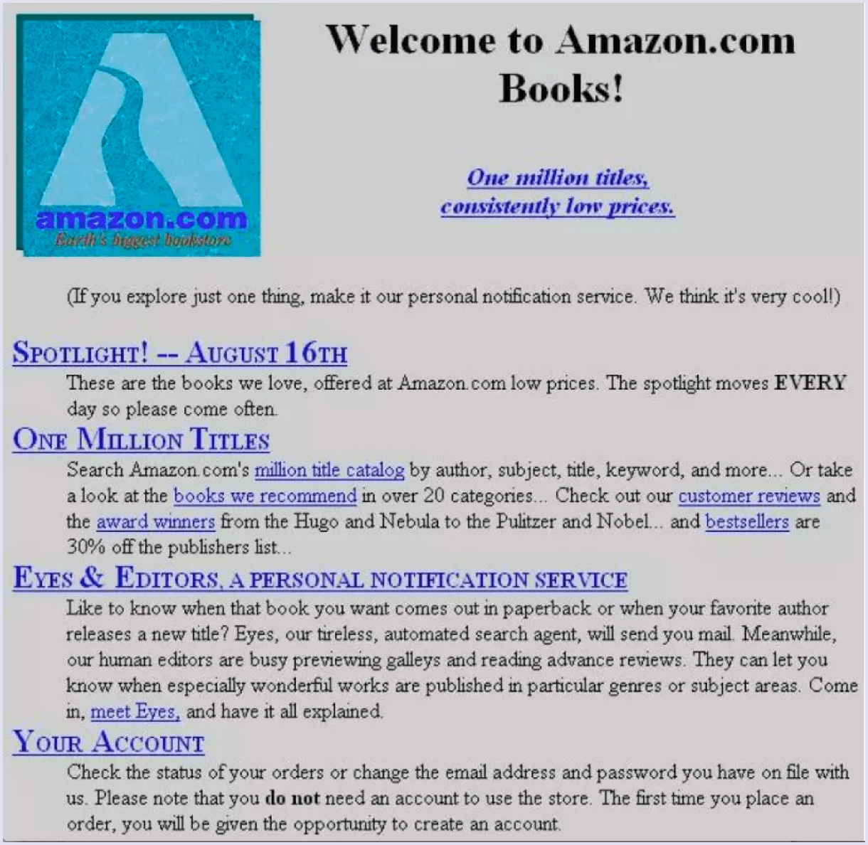 Online marketplaces: Amazon early website version | Codica Online marketplaces: Amazon early website version | Codica