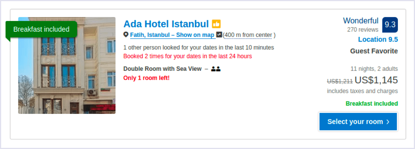 Solving user acquisition issue: Scarcity tactics by Booking.com | Codica Solving user acquisition issue: Scarcity tactics by Booking.com | Codica